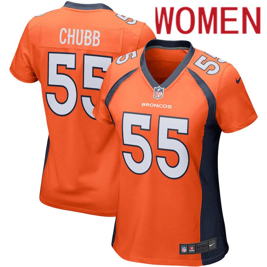 Women Denver Broncos #55 Bradley Chubb Nike Orange Game Player NFL Jersey